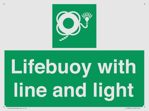 Lifebuoy with line and light